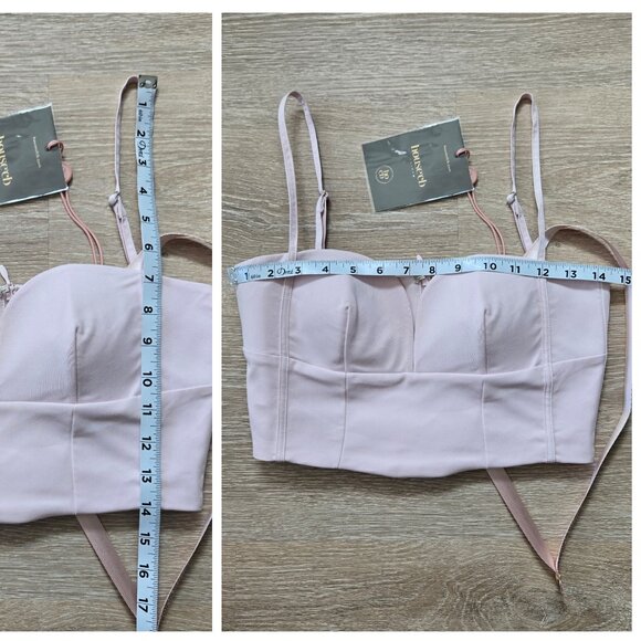 NWT HOUSE OF CB Pabla Plunge Neck Crop Top Small Ballet Slipper New With Tags - Picture 16 of 16